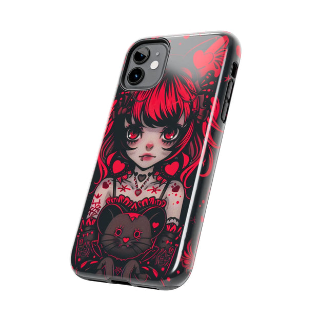 Kawaii Gothpunk Red Heart Tough Phone Case