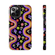 Groovy Mushroom Rainbow Tough Phone Case LavenderCeleste