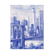 New York City Toile Art – Blue Scenic Skyline Matte Canvas Printify