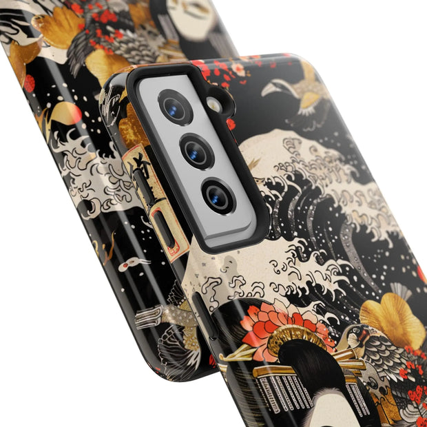 Golden Geisha Wave Japanese Art Tough Phone Case