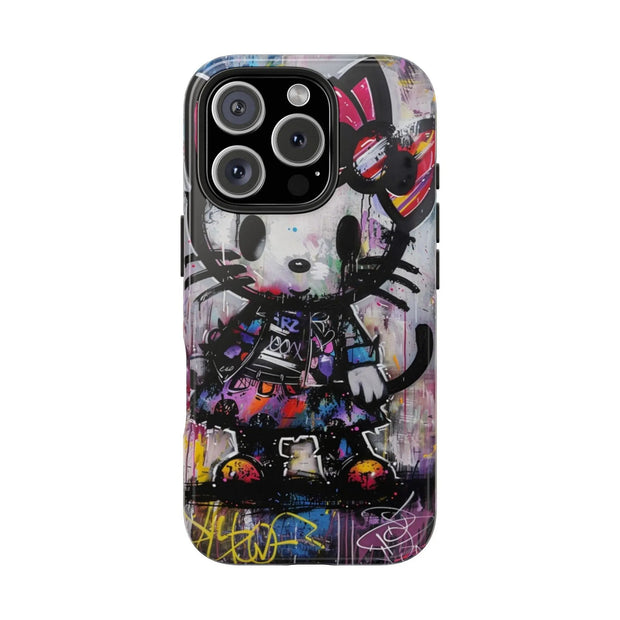 Goth Street Cat Pop Art Graffiti Tough Phone Case LavenderCeleste