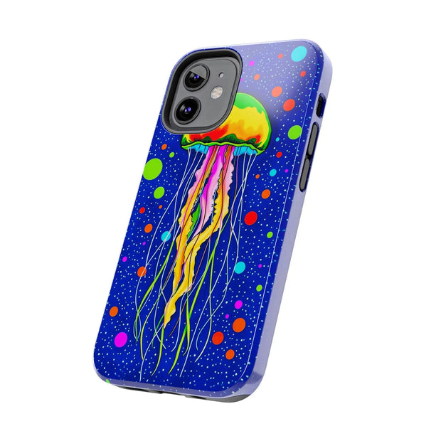 Vibrant Neon Jellyfish Cosmic Sea Tough Phone Case