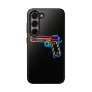 Neon Rainbow Gun Tough Phone Case – Bold Retro Vaporwave Aesthetic Printify