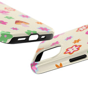Retro Mushroom Flower Power Tough Phone Case LavenderCeleste