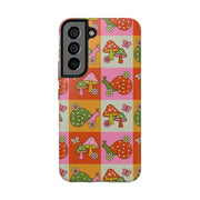 Retro Groovy Snail and Mushroom Tough Phone Case LavenderCeleste