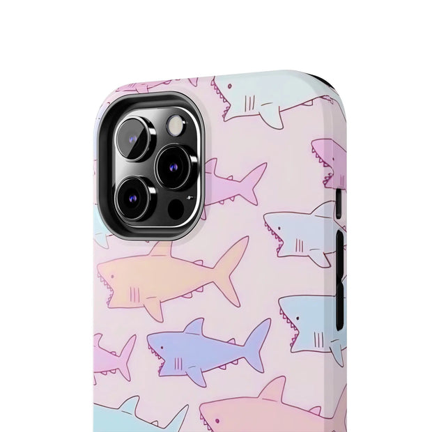 Pastel Shark Pattern Tough Phone Case Printify