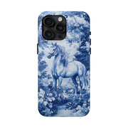 Blue Toile Horse Country Scenic Tough Phone Case LavenderCeleste