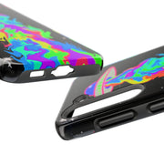 Psychedelic Neon UFO Abduction Tough Phone Case LavenderCeleste
