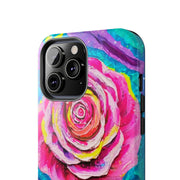 Vibrant Pink Rose Abstract Tough Phone Case LavenderCeleste