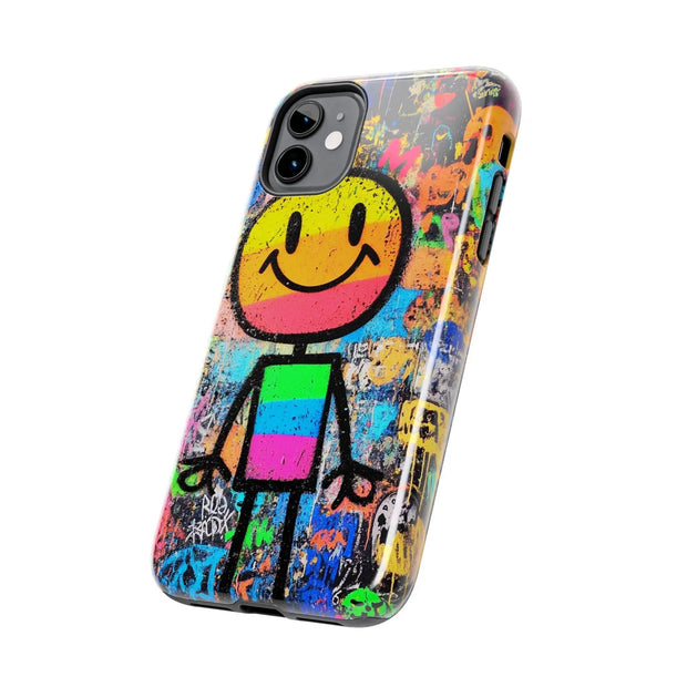 Rainbow Graffiti Smiley Tough Phone Case LavenderCeleste