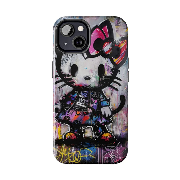 Goth Street Cat Pop Art Graffiti Tough Phone Case LavenderCeleste