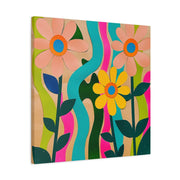 Groovy Paper Cut Flower Matte Canvas Art LavenderCeleste