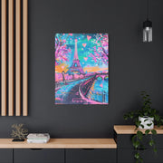 Pink Paris Eiffel Tower Dreamy Matte Canvas Art LavenderCeleste