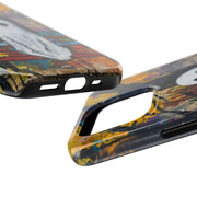 Sad Ghost on Park Bench Abstract Art Phone Case LavenderCeleste