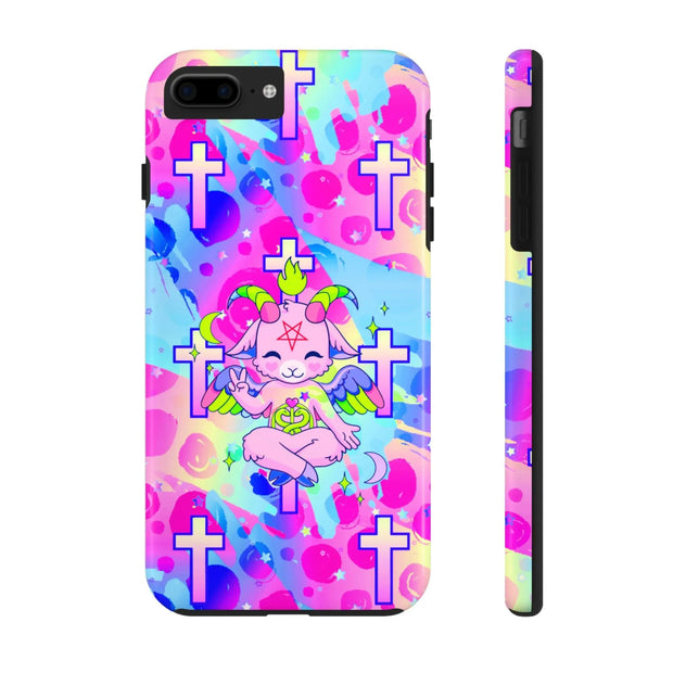 Pastel Goth Kawaii Baphomet Tough Phone Case LavenderCeleste