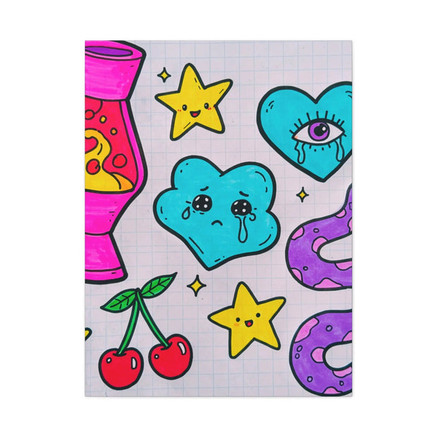 Kawaii Lava Lamp Sad Cloud Snake Matte Canvas Print LavenderCeleste