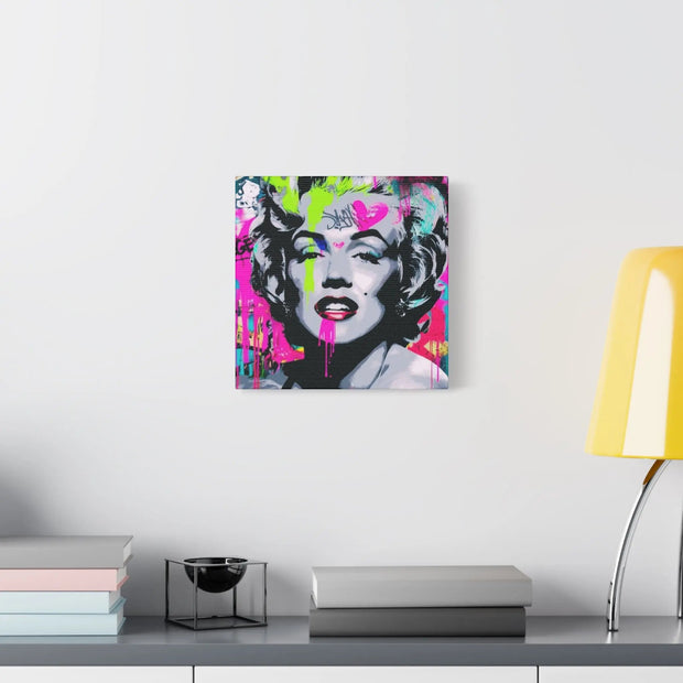 Marilyn Monroe Graffiti Matte Canvas – Neon Pop Art Street Style Wall Decor - LavenderCeleste