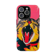 Yawning Cat Pop Art Bright Retro Aesthetic Tough Phone Case LavenderCeleste
