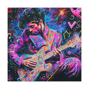 Electric Purple Guitar Legend Matte Canvas Art Printify