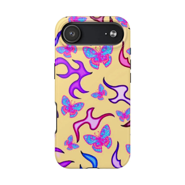 Y2K Butterfly Flames Retro Tough Phone Case LavenderCeleste