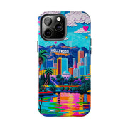 Los Angeles Hollywood Skyline Tough Phone Case – Vibrant Pop Art City Design - LavenderCeleste