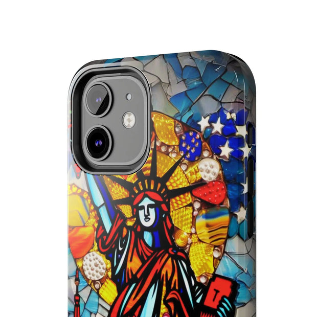 Statue of Liberty Mosaic Art Tough Phone Case LavenderCeleste