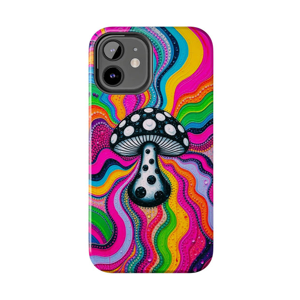 Psychedelic Rainbow Mushroom Art – Trippy Tough Case Printify