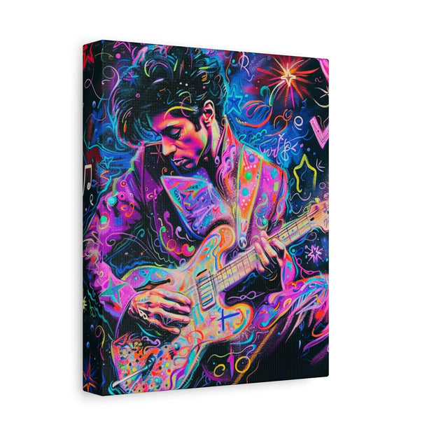 Electric Purple Guitar Legend Matte Canvas Art Printify