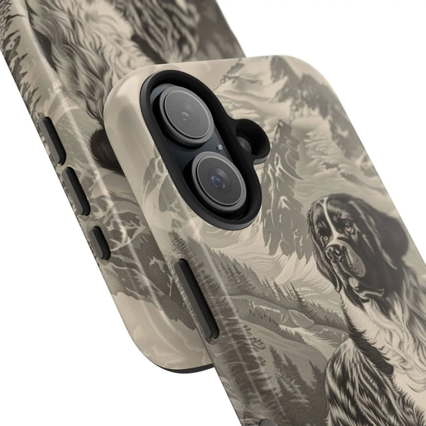 Saint Bernard Toile de Jouy Vintage Tough Phone Case LavenderCeleste