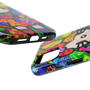 Pop Patchwork Kitty Tough Phone Case LavenderCeleste