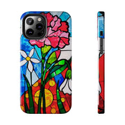 January Carnation Stained Glass Birth Flower Tough Phone Case