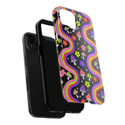 Groovy Mushroom Rainbow Tough Phone Case LavenderCeleste