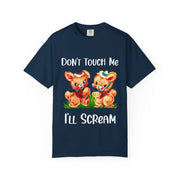 Don’t Touch Me I’ll Scream Retro Bunny Comfort Colors Tee LavenderCeleste