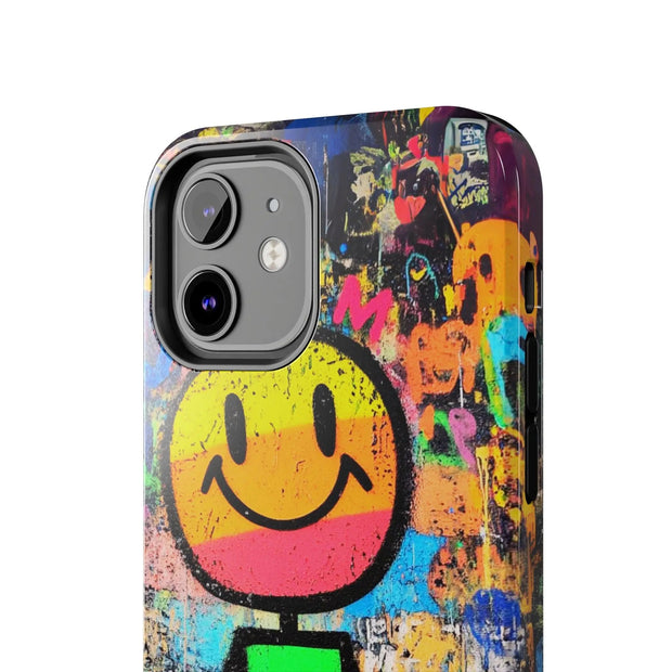 Rainbow Graffiti Smiley Tough Phone Case LavenderCeleste