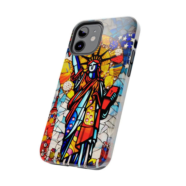 Statue of Liberty Mosaic Art Tough Phone Case LavenderCeleste