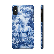 Blue Toile Horse Country Scenic Tough Phone Case LavenderCeleste