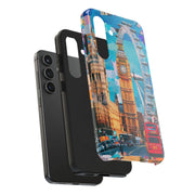 London Big Ben Collage Tough Phone Case – Vibrant City Pop Art Design