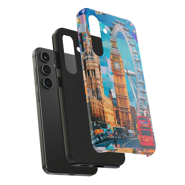 London Big Ben Collage Tough Phone Case – Vibrant City Pop Art Design