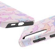 Pastel Shark Pattern Tough Phone Case LavenderCeleste