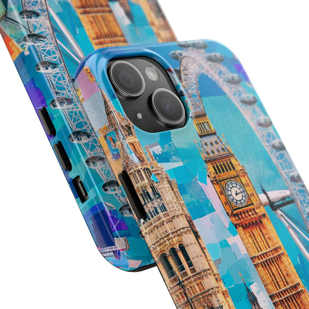 London Big Ben Collage Tough Phone Case – Vibrant City Pop Art Design