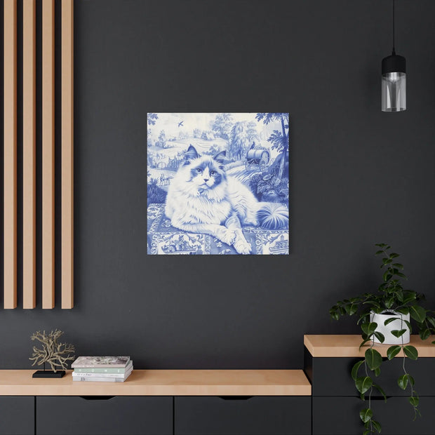 Ragdoll Toile Matte Canvas Art Print LavenderCeleste