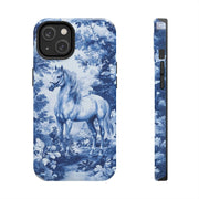 Blue Toile Horse Country Scenic Tough Phone Case LavenderCeleste
