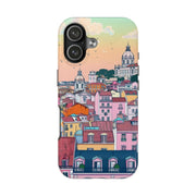 Lisbon Portugal Tough Phone Case – Pastel City Skyline Aesthetic