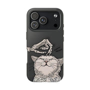 Skeleton Scratch Cat Gothic Humor Tough Phone Case LavenderCeleste