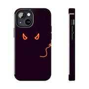 Neon Devil Eyes Tough Phone Case – Minimal Dark Glow Aesthetic Printify