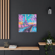 Pink Paris Eiffel Tower Dreamy Matte Canvas Art LavenderCeleste