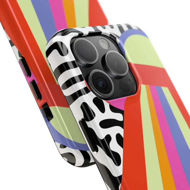 Retro Mod UFO Rainbow Beam Tough Phone Case LavenderCeleste