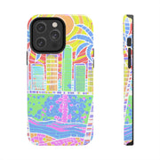South Beach Miami Mosaic Art Tough Phone Case LavenderCeleste