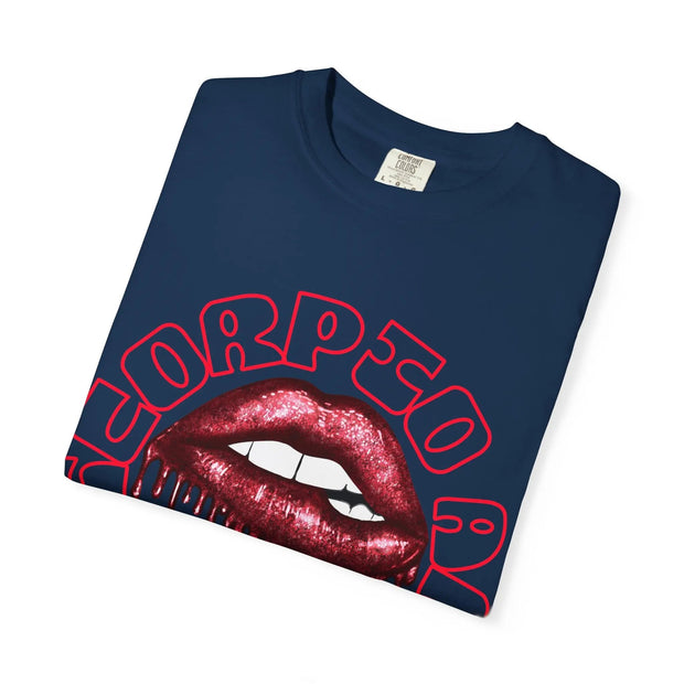 Scorpio AF Dripping Lips Zodiac Comfort Colors Tee LavenderCeleste