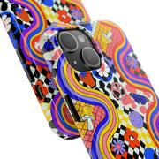 Retro Groovy Alien Aesthetic Tough Phone Case LavenderCeleste